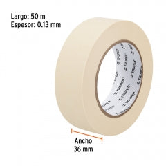 Cinta Masking Truper P/Enmascarar 1.1/2" X 50Mt #Msk-1.1/2 (12592)