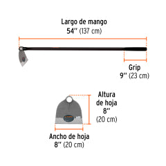 Azadon Truper Forjado # 2 1,7 Lbs C/Mango Fibra # Al-2M (10618)
