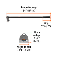 Azadon Truper Forjado # 1 1,6 Lbs C/Mango Fibra # Al-1M (10615)