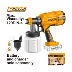 Pistola Pintar Ingco Inalambrica 20V 800 Ml S/Bateria # Csgli2003