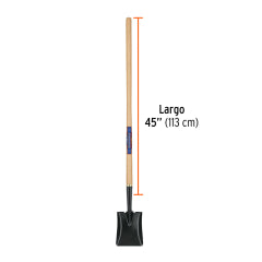 Pala Truper Cuadrada Acero Carbono C/Mango Madera 45" # Pcl-Cg (17205)