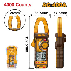 Multitester Digital Ingco C/Pinza Amperimetrica Ac-400A # Dcm62001