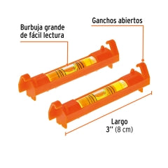 Nivel Truper 3" Para Cuerda # Nh-3 (Set 2 Pzas.) (17058)