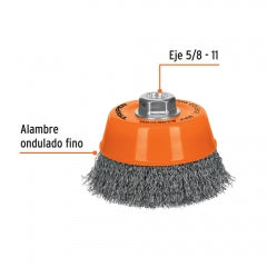 Escobilla Truper De Copa Diam 5" Fina P/Esmeril Eje 5/8" #Co-512 (11535)