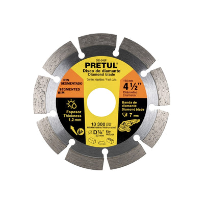 DISCO CORTAR PRETUL (TRUPER) DIAMANTADO SEGMENT # DID-345P  4.1/2"  (27032)