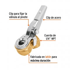 Inflador Truper D/Laton Sencillo Con Clip # Boch (19026)
