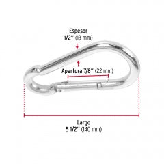 Mosqueton Fiero (Truper) Fijo Acero 3/8" # Bma-3/8 (Banmos-3/8) (44040)