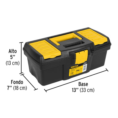 CAJA HERRAMIENTA PRETUL (TRUPER)  PLASTICA NEGRA  13" # CHP-13CP  (20602)