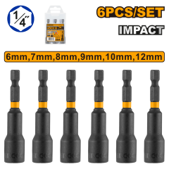 Adaptador Ingco 1/4 Dr X 65 Mm Magnetico Jgo. 6 Pzs #Amn65061