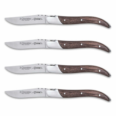Cuchillo Tres Claveles Chuleteros Gourmet # 1480-10 Cms. Jgo.4 Pzas.(Of)