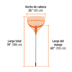 Rastrillo Barre Hojas Truper 26 Dientes Con Mango Acero # Ep-26X (19881)