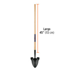 Pala Truper Redonda Acero Carbono C/Mango Madera 45" #Prl-Cg (17204)