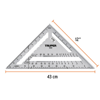 ESCUADRA DE ALUMINIO TRUPER PARA MURO DE YESO 12"  ET-12A  (15132)