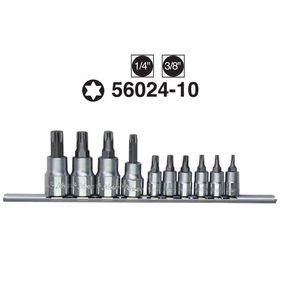 LLAVE DADO HANS # 56024-10 1/4" & 3/8" DR T10-T55  10 PCS (OF)