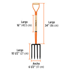Horqueta Truper Tierra 4 Ganchos C/Mango 30" # Bj-4 (11021)