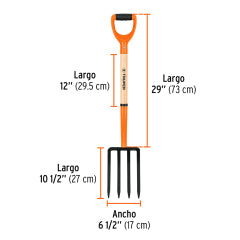 Horqueta Truper Tierra 4 Ganchos C/Mango 30" # Bj-4P (11018)
