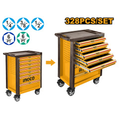 Caja Ingco Metalica 7 Cajones C/Herramientas Jgo 328 Pzas # Htcs273281