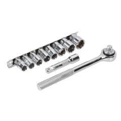 Chicharra, Extension Y Dados 3/8" Dr Tactix # 365223 - Jgo 10 Pzs.(Of)