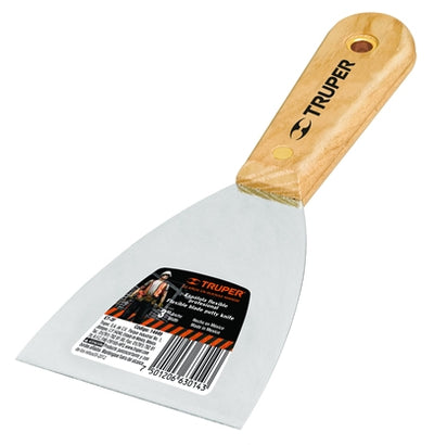 ESPATULA ACERO FLEXIBLE TRUPER 3"  M/MADERA # ET-3F  (14449)