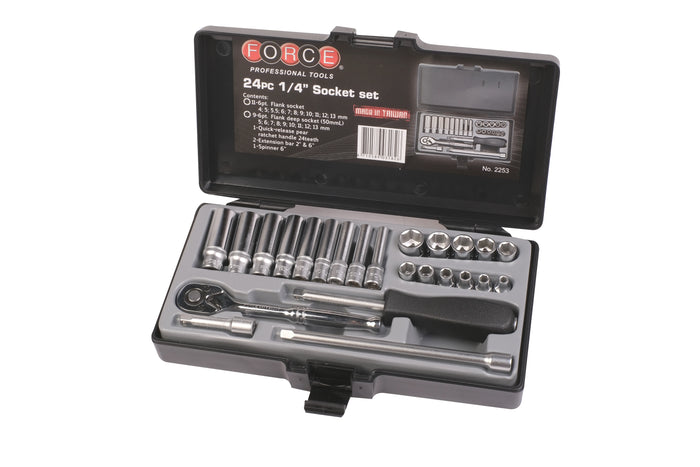 Jgo. Dados []1/4" 24 Pz., M/M., Hexagonal (2253)