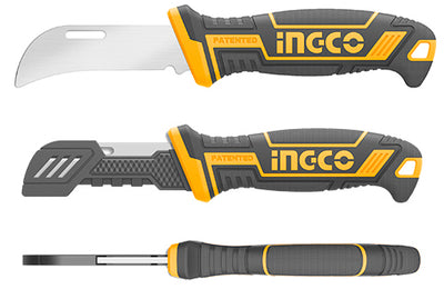 Cuchillo Ingco Pela Cable Curvo 200 Mm # Hpk82001