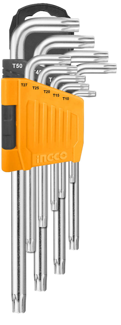 Llave Allen Ingco Cromada Pta.Torx Jgo 9Pzas Serie Larga #Hhk13092