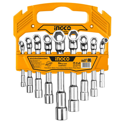 Llave Dado Ingco Pipa Cr-V En "L" Jgo.9 Pzs. # Laswt0901