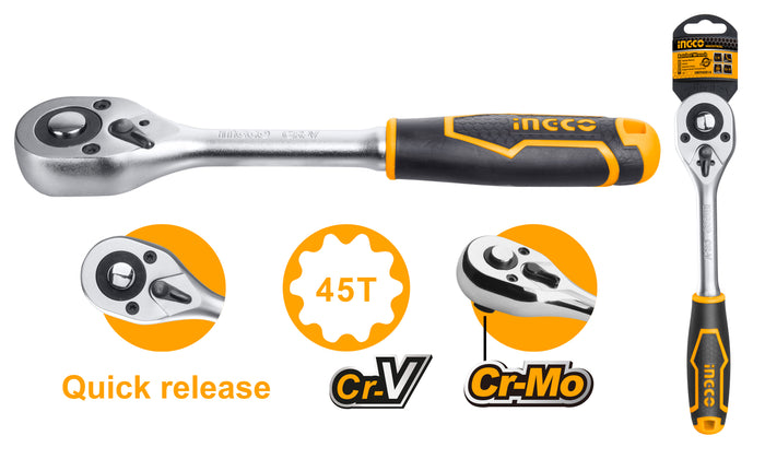 Llave Chicharra Ingco 1/2" Mango Antideslizante # Hrth0812