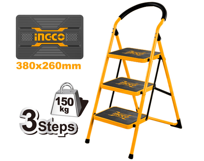 Escalera Ingco Acero Tubular 3Pl 150Kg #Hlad09031