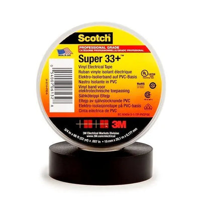 CINTA AISLADORA NEGRA 3/4"x66" SUPER 33+